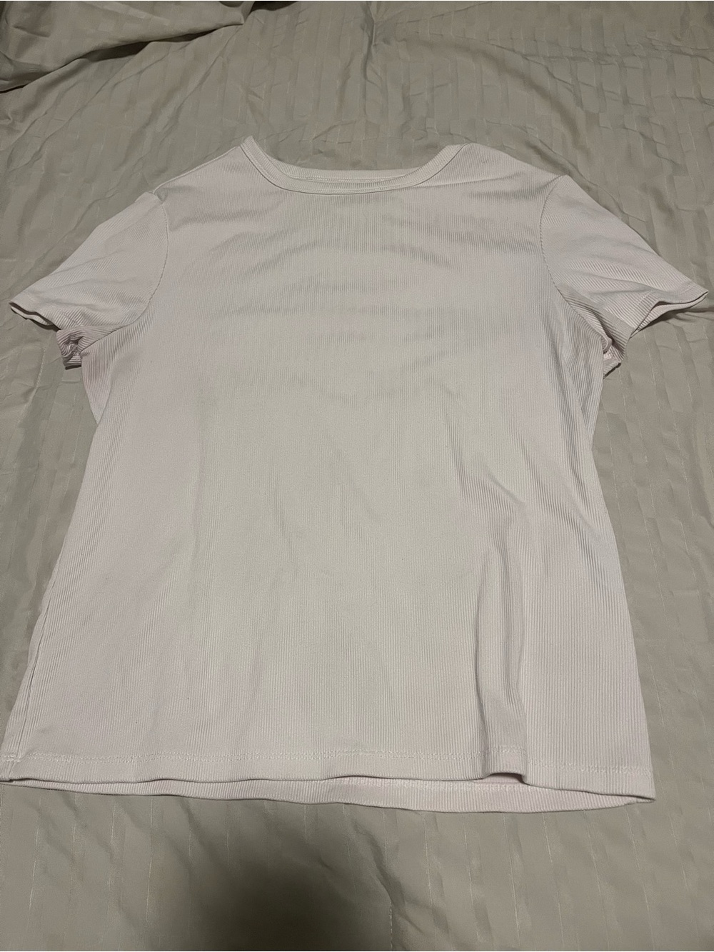 No Boundaries White Ribbed Short Sleeve Tee